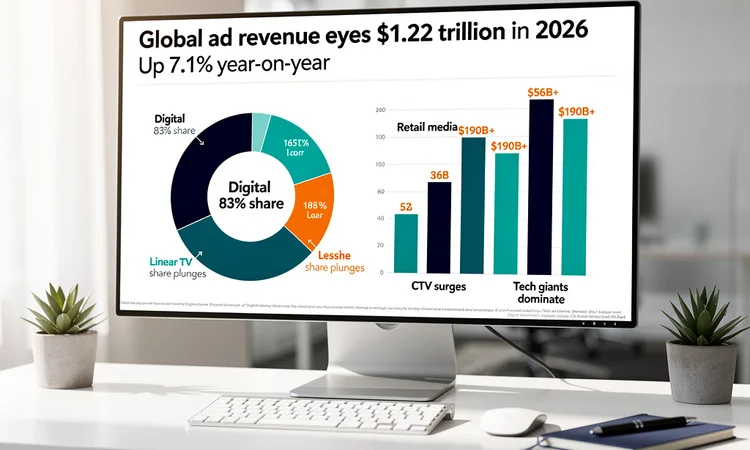 Ad Dollars Surge to $1.22 Trillion in 2026 as Digital Channels Eclipse Legacy TV